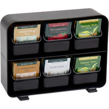 Органайзер для чайних пакетиків із 6 ящиками, чорний Mind Reader
