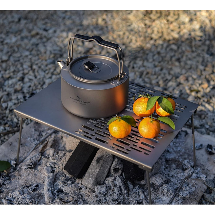 Безграничный Voyage Сверхлегкий Прочный Сверхмощный Титановый Древесный Уголь Барбекю Пластина Для Гриля На Открытом Воздухе Походы Кемпинг (Ti15159B-1)