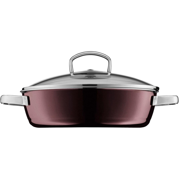 Сковорода для тушкування 28 см зі скляною кришкою, рожевий кварц Fusiontec Mineral WMF