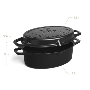 Жаровня чавунна з кришкою та кошиком для смаження Burnhard