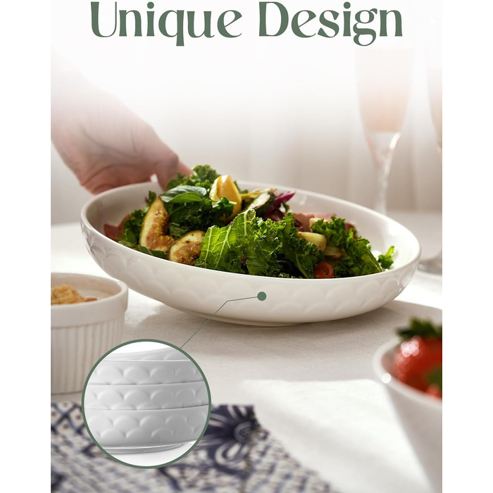 Набір з 3 мисок для пасти 1,6 л, білий Dowan