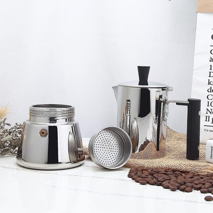 Кавоварка для еспресо 200 мл на 4 чашки, нержавіюча сталь Pedro Easyworkz