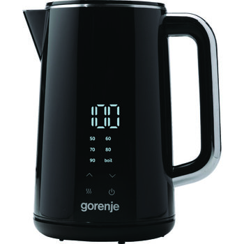 Gorenje Электрочайник, 1.7л, двойные стенки, LED дисплей, Strix контроль, черный