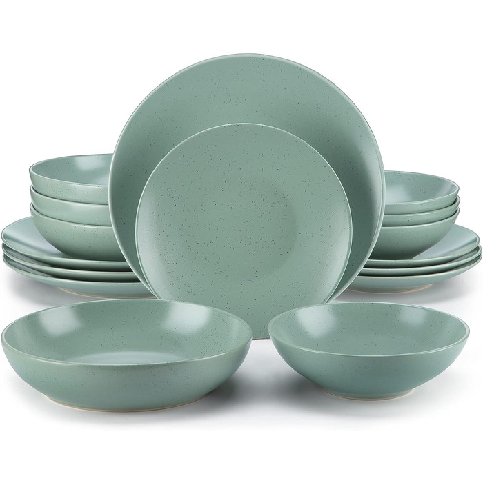 Столовий сервіз з керамограніту, ванкассо 32 предмети Карстовий комбінований сервіз з фаянсу, набір посуду вінтажного вигляду для 4-12 осіб (Sabine-tq, посуд для 4 осіб)