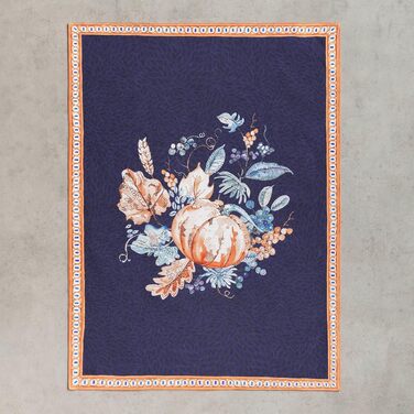 Набір з 3 багатоцільових кухонних рушників Maison d&39 Hermine Rural Christmas, 100 бавовна Барні рушники День подяки/Різдво (50 см x 70 см) (16 - Гарбузовий блакитний)