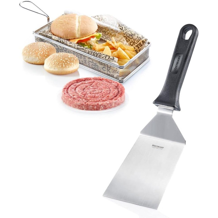 Профессиональных токаря/шпателя для гриля (угловые, жесткие) с перфорированным и закрытым лезвием, нержавеющая сталь/пластик, Master Line, черный/серебристый, 134422E6, 29 см (закрытый, 2 шт.), 2 шт., 2