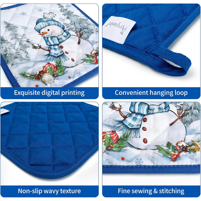 Набір з 2 кухонних рукавиць та підставок для каструль Arquiel Gnome Autumn Orange Checked, 100 бавовняні кулінарні рукавички, термостійкі кухонні рукавички для приготування їжі, осінній декор, подарунки для жінок (зимовий гном, духовка*2 підставка для кас