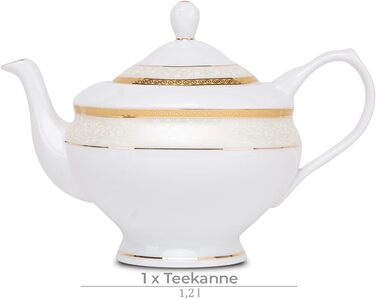 Набір кухлів konsimo 18 предметів - Набір чашок для капучино - Порцеляна - Можна мити в посудомийній машині - 6 персон (Agawa Gold, 2ука)