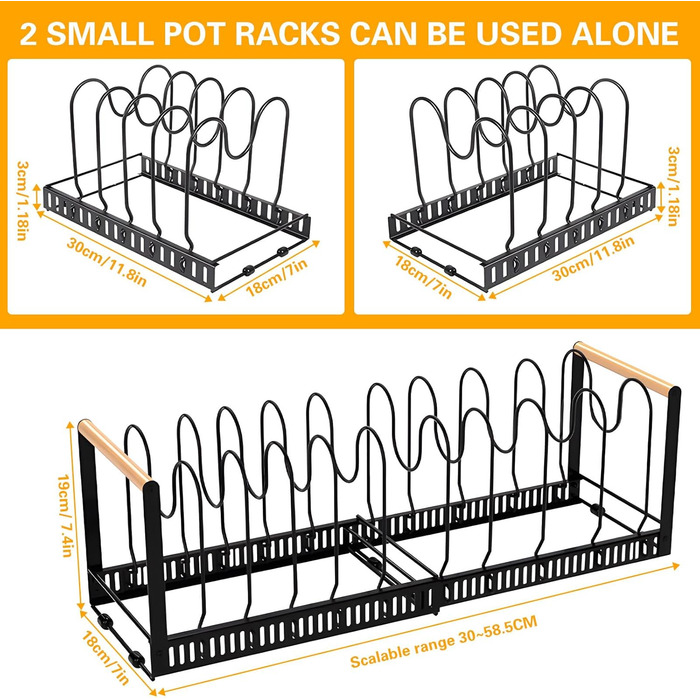 Підставки для посуду з 10 регульованими роздільниками RDDAIPE