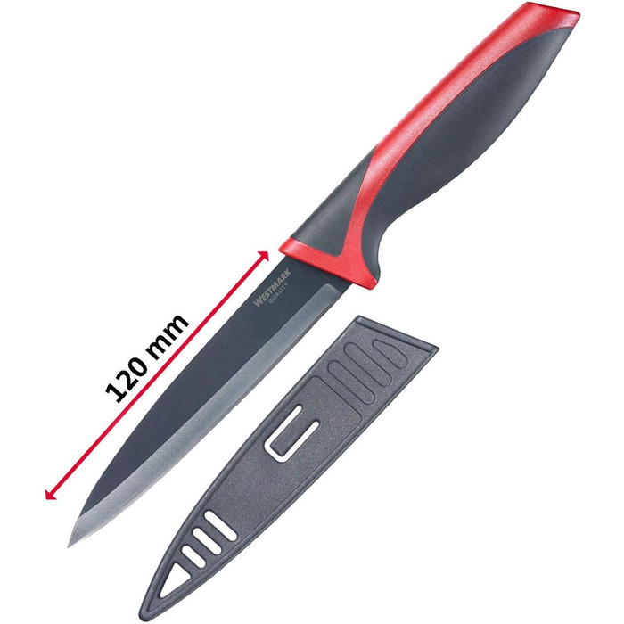 Набір ножів Westmark 5 шт. , 1 велика обробна дошка та 4 ножі, обробна дошка 37 х 25,5 см, лезо кухарського ножа/ножа для хліба по 20 см, лезо канцелярського ножа 12 см, лезо ножа для чищення овочів 8 см, 145222E6 (ніж для чищення овочів)