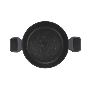 Сотейник Fissman 28x8 см/4,3 л TITANIUM PRO со стеклянной крышкой литой алюминий с антипригарным покрытием (14586)