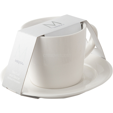 Чашка с блюдцем Mikasa Ridged, фарфор, 250 мл