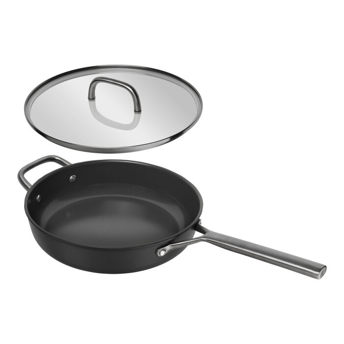 Сковорода для тушкування зі скляною кришкою 28 см, чорна Milano Zwilling