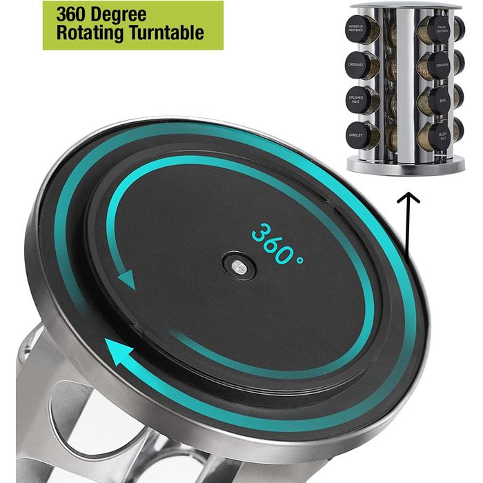 Подставка для специй на 16 баночек поворотная 28 см, круглая Edihome