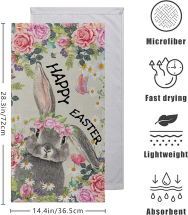 Різдвяні кухонні рушники Kwlegh, рушник для рук, різдвяна ялинка, цукерка-тростина, сніжинка, рушник для пальців, набір з 2 шт. , милий чоловічий банний рушник, високопоглинаючі рушники, 36 x (великодній-b)