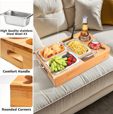 Органайзер для снеків з 3 мисками 40 х 26 х 8 см CENOVE