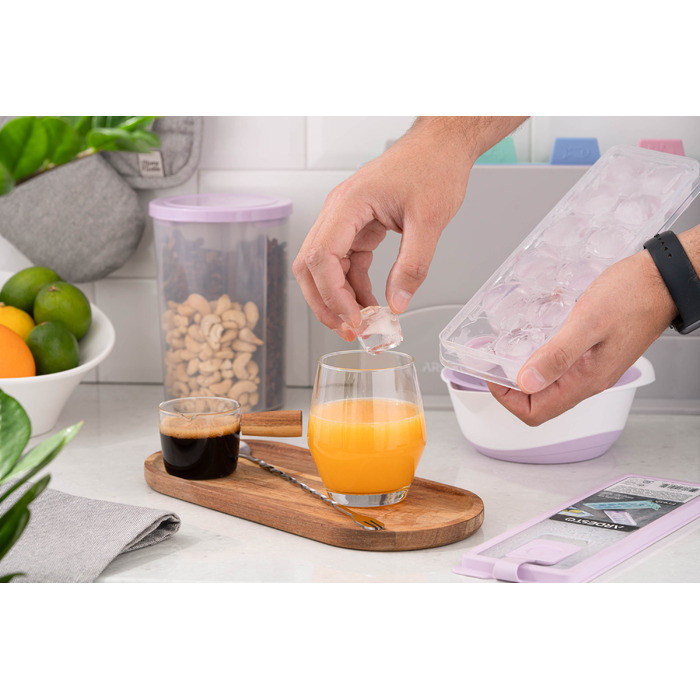 Форма для льоду з кришкою Ardesto Fresh Cylinder, 27х9.5х3.8см, силікон, пластик, ліловий