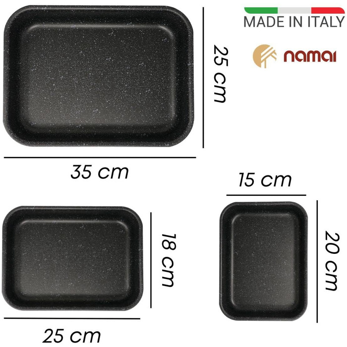 Форма для запекания 3 предмета, черный NAMAI