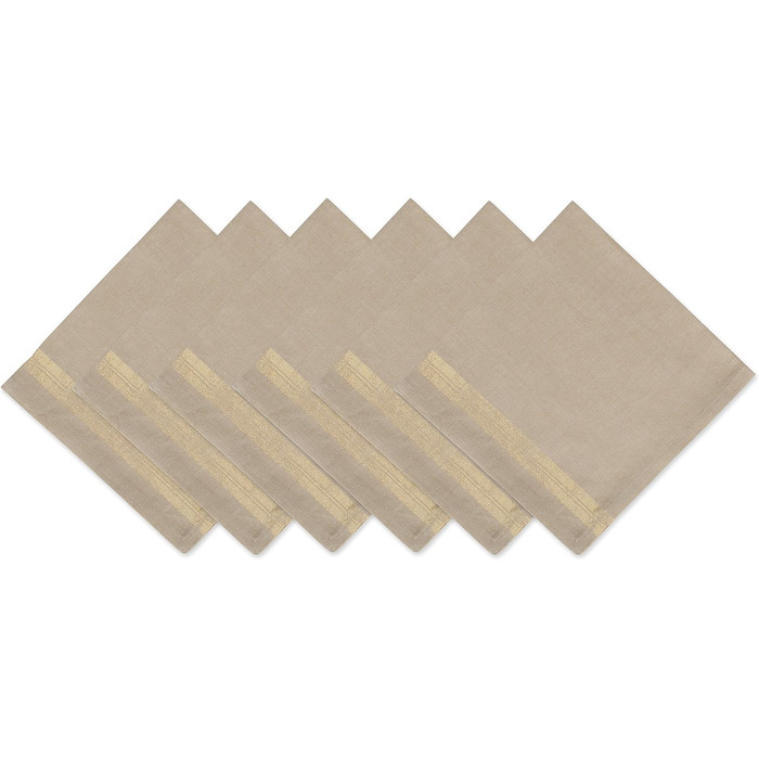 Набір декоративних кухонних рушників DII для різдвяних рушників, металеві, бавовна, 18x28, 3 18x28 дюйма (50,8 x 50,8 см (набір з 6 шт. ), золотисті металеві смужки)