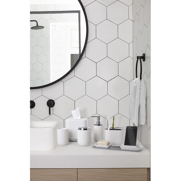 Диспенсер для рідкого мила 7х10х18 см білий-хром Junip Umbra