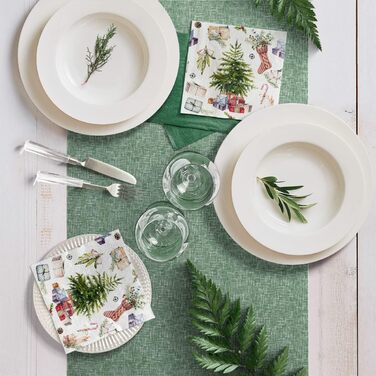 Серветки 3-шарові (33 x 33 см) 20 шт. Різнокольорові паперові серветки, ідеальні для різдвяного столу Серветки - Різдво, зима, зірки, сніг, сніговики (Різдво вдома)