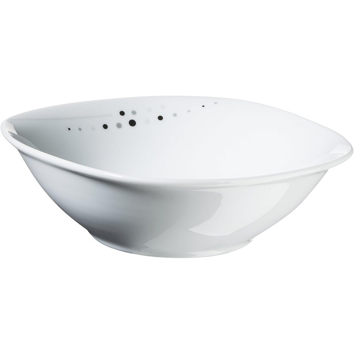 Серія Fadilla, комбінований сервіз 42 шт. и, порцеляновий набір посуду на 6 персон, білий, чорний, сірий