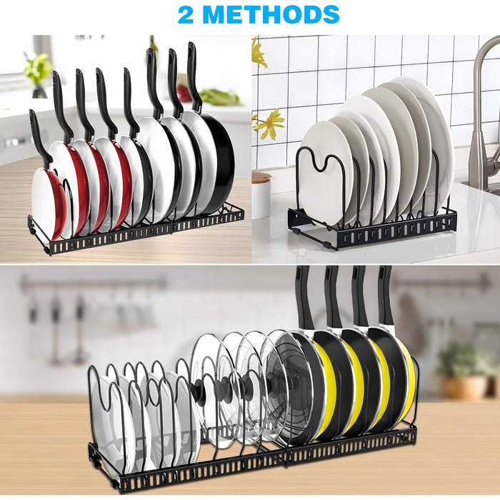 Підставки для посуду з 14 регульованими відділенями чорний ZLPBAO