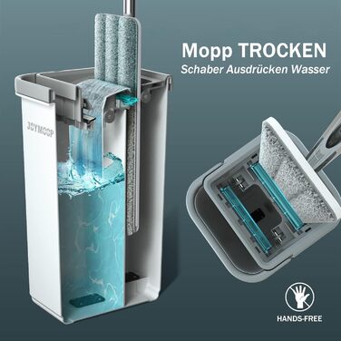 Швабра та відро з 3 миючимися мікрофібровими накладками JOYMOOP