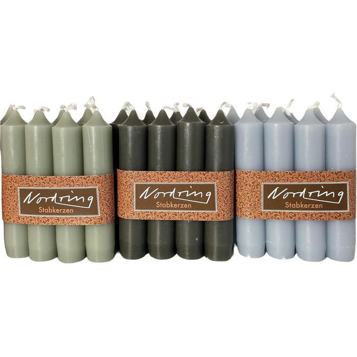 Набір з 8 конічних свічок 2,2 x 11 см, рожева мальва Nordring