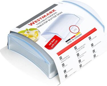 Маслянка Westmark - ідеально підходить для сервірування та зберігання - Можна мити в посудомийній машині - спеціальне полегшення для надійного захоплення (зі шкалою, одинарне)