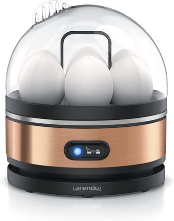 Яйцеварка Arendo Sevencook 400 Вт - Конструкция из нержавеющей стали - 1-7 яиц - Яйцеварка - Переключатель ВКЛ/ВЫКЛ - 3 степени твердости на выбор - Функция поддержания тепла - Звуковой сигнал - Без бисфенола А холодный серый (C Медь)