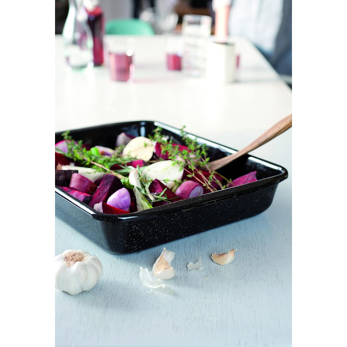 Форма для запікання емальована прямокутна 24,8 х 20 см, чорна Riess