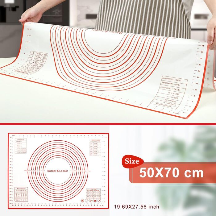Силіконовий килимок для випічки 50 х 70 см Bäcker & Lecker
