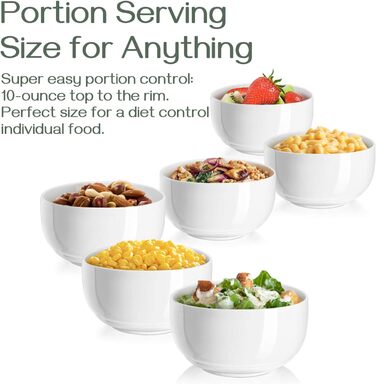 Набір з 6 мисок для супу 300 мл, білий DOWAN