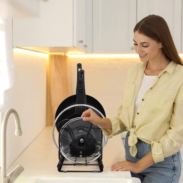 Підставка для посуду розсувна 51,5 x 18,5 см, на 9 відділень, чорна joeji's Kitchen