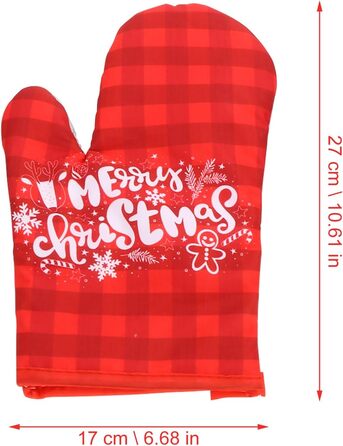 Різдвяний набір з 2 прихваток та 2 рукавичок для духовки, 4 предмети, червоний Cabilock