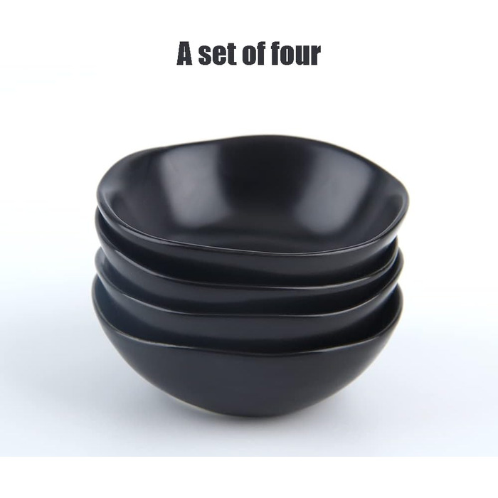 Керамічні тарілки для соусу 4 шт чорний XinHuiGY