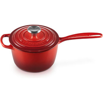 Чугунный сотейник Ø 16 см, 1,2 л с крышкой, вишнево-красный Signature Le Creuset