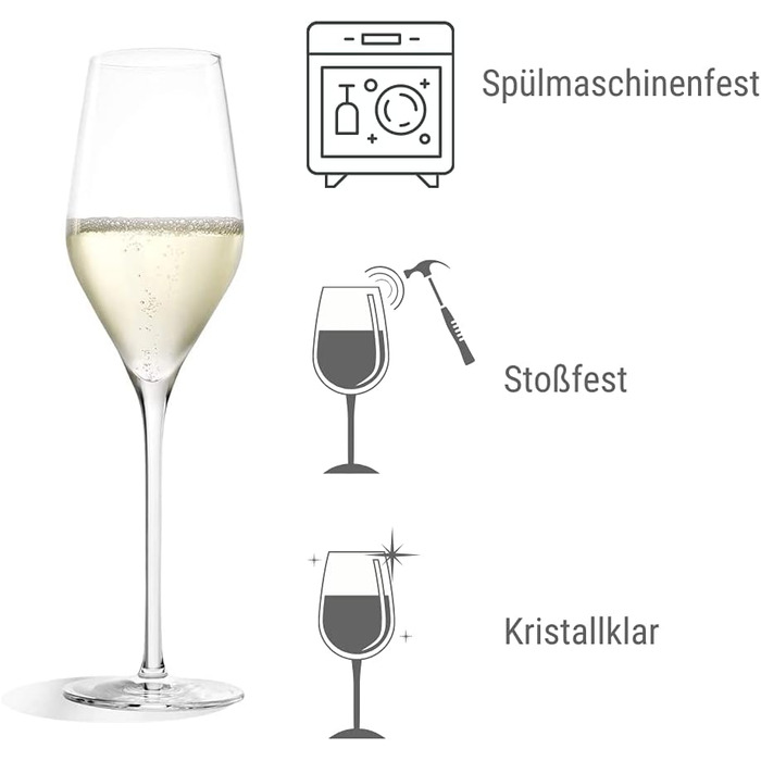 Келихи для шампанського 265 мл, набір 6 предметів, Exquisite Royal Stölzle Lausitz