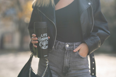 ARDESTO Термокухоль Coffee Time 450 мл, нержавіюча сталь, чорний