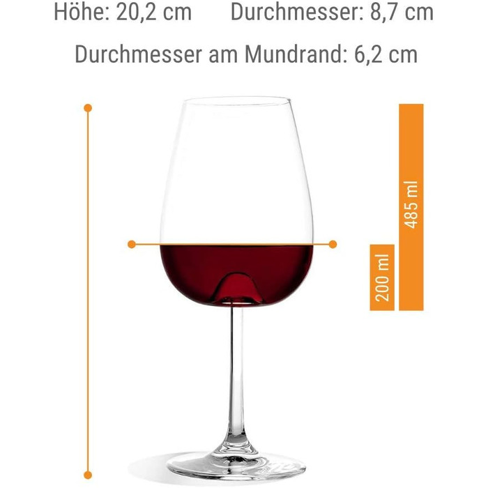 Набір з 6 келихів для вина 485 мл, Vulcano Stölzle Lausitz