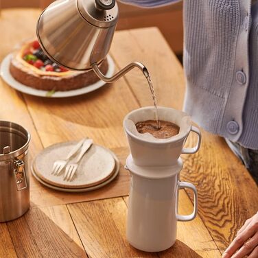 Кавник 700 мл, з фільтром для ручного заварювання, керамічний, білий Tchibo