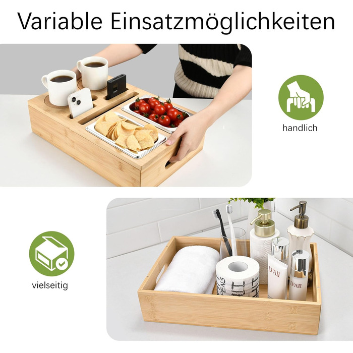 Бамбуковий органайзер для снеків 42 х 26 х 10,1 см DE-COmmerce