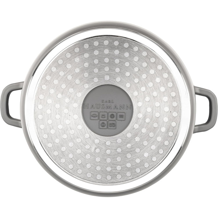 Набір з 2 каструль 6 та 10 л з кришками, сірий KARL HAUSMANN