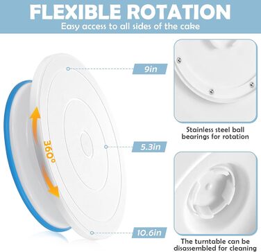 Набір аксесуарів для торта KOUHA, обертова форма для торта, аксесуари для випічки, поворотний стіл для торта, набір для випічки, шпатель, скребок для тіста, кондитерський мішок, насадки, аксесуари для кондитерських виробів, аксесуари для декорування торті