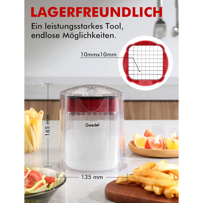 Измельчитель картофель фри с 2 режущими ножами Geedel
