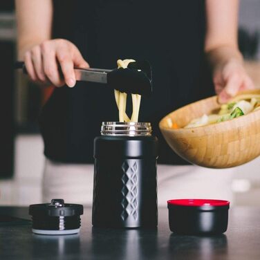 Мл термоконтейнер для їжі, ізольований харчовий контейнер з нержавіючої сталі, без бісфенолу А, герметичний з ложкою, ідеально підходить для супів, закусок і в дорозі (500 мл білий/чорний) (620 мл червоний/чорний), 2i 500