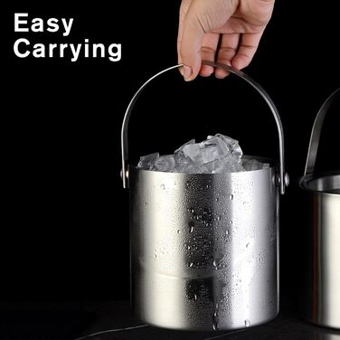 Відро для льоду 1,6 л з кришкою, совком та щипцями для льоду GMGXX