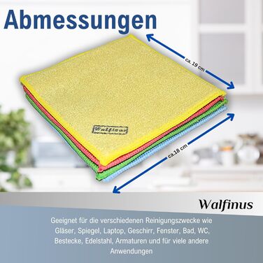 Преміальний набір із 5 губчастих серветок з мікрофібри 18 x 19 см Walfinus