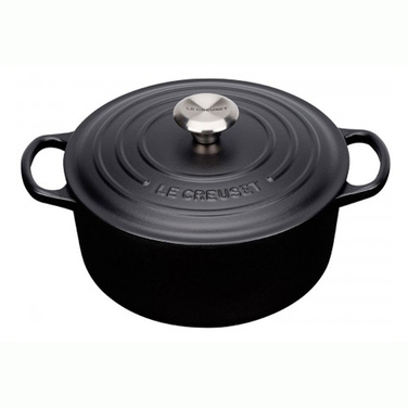 Кастрюля / жаровня с крышкой 22 см, черный матовый Le Creuset